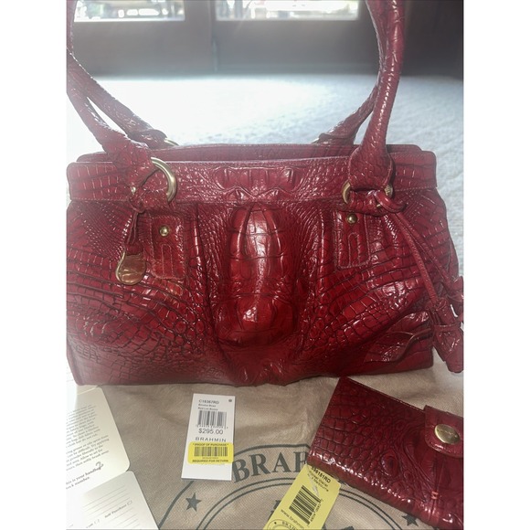 Vintage Brahmin Elouise Rose Satchel and Wallet Set EXCELLENT CONDITION - Picture 3 of 5